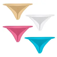 THE BLAZZE Men's G-String Thong Thongs Sexy Low Mid High Thongs Sexy Underwear Thongs for Men (Pack of 4)-thumb1