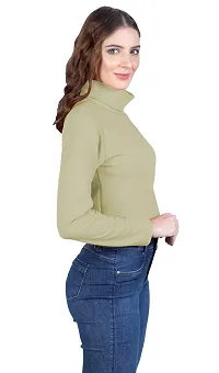 THE BLAZZE 1348 Women's High Turtle Neck Full Sleeve T-Shirt Top Crop Top for Women-thumb2