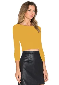 THE BLAZZE 1138 Women's Cotton Full Sleeve Tank Crop Tops Bustier Bra Vest Shorts Crop Top Bralette Blouse Top for Women (S, Combo_1)-thumb3