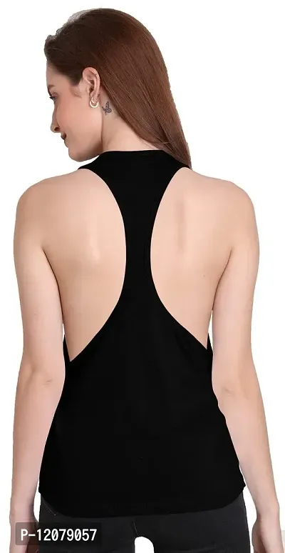 The Blazze 1005 Women's Cotton Racerback Tank Top (Small(30"-32"), Black)-thumb3