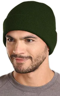 THE BLAZZE 2015 Unisex Winter Cap (Free Size, Green)-thumb3