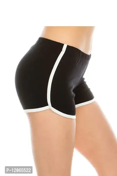 THE BLAZZE Women Sports Shorts Gym Workout Yoga Short (M, Black)-thumb0