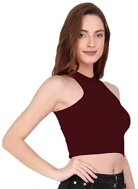 THE BLAZZE 1025 Sexy Women's Tank Tops Bustier Bra Vest Crop Top Bralette Blouse Top for Women (Small, Maroon)-thumb3