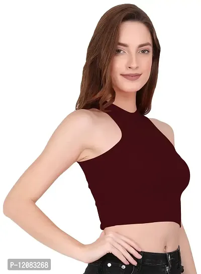 THE BLAZZE 1025 Sexy Women's Tank Tops Bustier Bra Vest Crop Top Bralette Blouse Top for Women (Small, Maroon)-thumb4