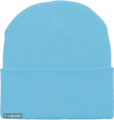 THE BLAZZE 2015 Unisex Winter Cap (Free Size, Turquoise Blue)-thumb2