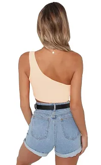 THE BLAZZE Women's Sleeveless Crop Tops Sexy Strappy Tees (S, Light Apricot)-thumb2