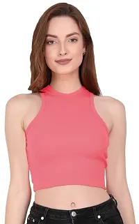 THE BLAZZE 1025 Sexy Women's Tank Tops Bustier Bra Vest Crop Top Bralette Blouse Top for Women (Small, Light Pink)-thumb3