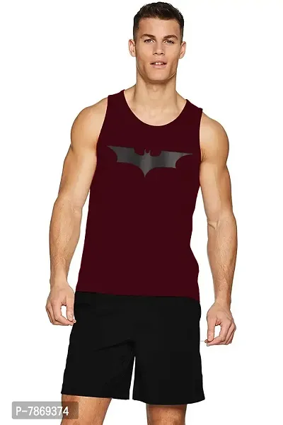 THE BLAZZE 0102 Men's Sleeveless Black Gym Tank Gym Stringer Tank Tops Gym Vest Muscle Tee Sleeveless Cotton T-Shirt for Men (Large, Maroon)