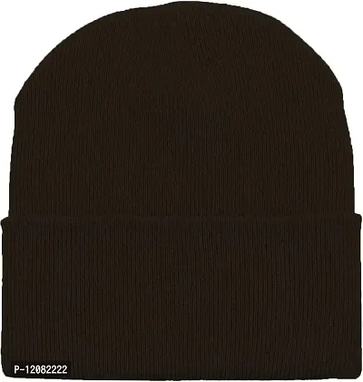 THE BLAZZE 2015 Unisex Winter Cap (Free Size, Brown)-thumb2