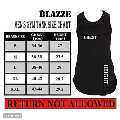 THE BLAZZE 0029 Men's Sleeveless T-Shirt Gym Tank Gym Stringer Tank Tops Muscle Gym Bodybuilding Vest Fitness Workout Train Stringers (X-Large(40?-42""), B - Grey)-thumb4