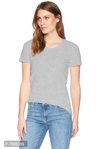 THE BLAZZE 1082 Women's Cotton Round Neck Top Half Sleeve T-Shirts for Women Women's T-Shirt (Medium(32-34), C - Grey)