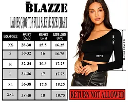 THE BLAZZE 1289 Women's Cotton One Shoulder Full Sleeve Crop Tops-thumb5