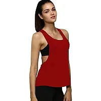 THE BLAZZE Women's Gym Vest Tank Top Camisole Women Spaghetti Racerback Crop Top Active Wear Yoga Workout Top (X-Large(38?/95cm - Chest), Red)-thumb1