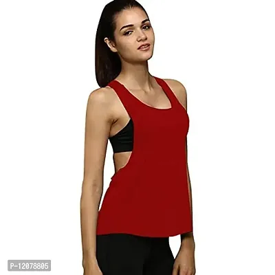 THE BLAZZE Women's Gym Vest Tank Top Camisole Women Spaghetti Racerback Crop Top Active Wear Yoga Workout Top (X-Large(38?/95cm - Chest), Red)-thumb2