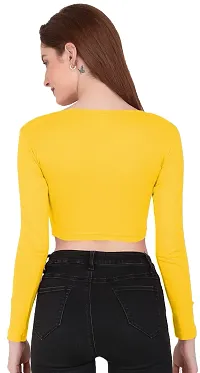 THE BLAZZE 1138 Crop Tops for Women (S, Yellow)-thumb4