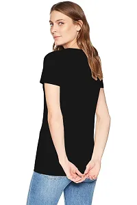 THE BLAZZE 1082 Women's Cotton Round Neck Top Half Sleeve T-Shirts for Women Women's T-Shirt (Small(30-32), A - Black)-thumb2