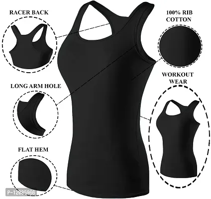 THE BLAZZE Women's Rib Racerback Tank Top (Medium, Light Orange)-thumb3