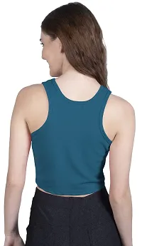 THE BLAZZE 1004 Women's Racerback Round Neck Sleeveless Crop Top-thumb2