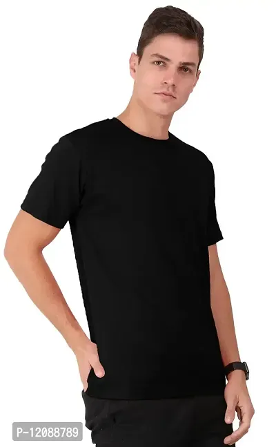 AD2CART A0017 Men's Premium Solid Roud Neck Half Sleeve Cotton T-Shirt (XX-Large, Color_01)-thumb3