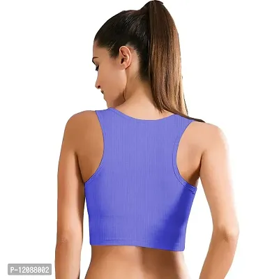 THE BLAZZE 1004 Women's Basic Round Neck Sleeveless Crop Top for Women(XS,Combo_05)-thumb2