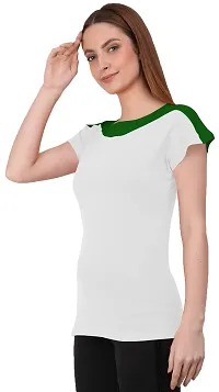 THE BLAZZE 1330 Women's Cotton Regular Fit Round Neck Half Sleeve Utility T-Shirts for Women Combo (2XL,Combo_03)-thumb3