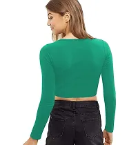 THE BLAZZE Women's Crop Top (1128-B_Reliance Green_Large)-thumb1