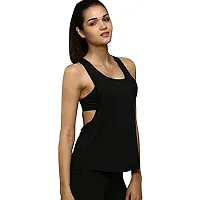 THE BLAZZE Women's Gym Vest Tank Top Camisole Women Spaghetti Racerback Crop Top Active Wear Yoga Workout Top (X-Large(38?/95cm - Chest), Black)-thumb1