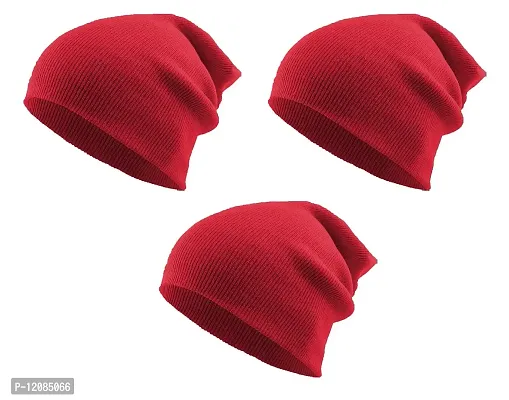 THE BLAZZE 2015 Winter Beanie Cap for Men and Women's (Free Size, Pink)