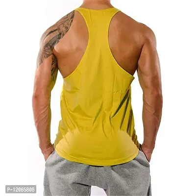 THE BLAZZE Men's Bodybuilding Gym Solid Color Tank Top Stringers-thumb3