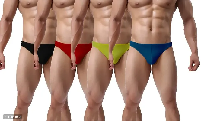 THE BLAZZE Men's Cotton Thongs (Pack of 4) (QW-100_Color May Vary_Small)