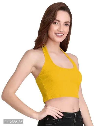 THE BLAZZE 1290 Crop Tops for Women (2XL, Yellow)-thumb4