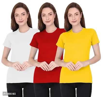 THE BLAZZE Women's T-Shirt (Pack of 3) (QW-62_Assorted_Small)