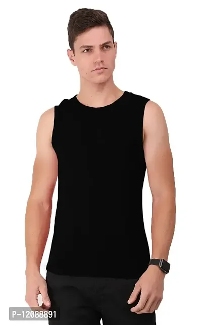 AD2CART A0006 Men's Round Neck Sleeveless T-Shirt Tank Top Gym Bodybuilding Vest Muscle Tee for Men-thumb0