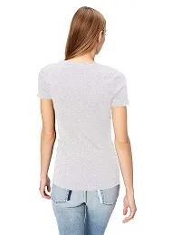 THE BLAZZE 1052 Women's Cotton Scoop Neck Half Sleeve T-Shirt for Women (Medium(32 -34 ), C - Grey)-thumb2