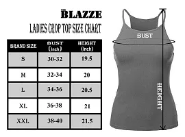 THE BLAZZE Women's Sleeveless Crop Tops Sexy Strappy Tees (S, Red)-thumb3