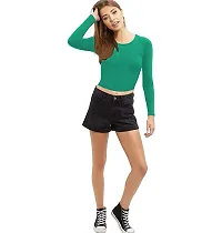 THE BLAZZE Women's Crop Top (1128-B_Reliance Green_Large)-thumb2