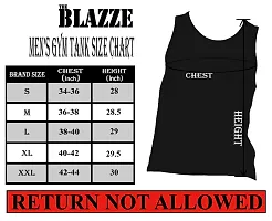 THE BLAZZE 0102 Men's Sleeveless Black Gym Tank Gym Stringer Tank Tops Gym Vest Muscle Tee Sleeveless Cotton T-Shirt for Men (Large, White)-thumb3