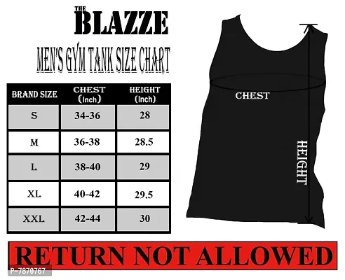 THE BLAZZE 0102 Men's Sleeveless Black Gym Tank Gym Stringer Tank Tops Gym Vest Muscle Tee Sleeveless Cotton T-Shirt for Men (Large, White)-thumb4