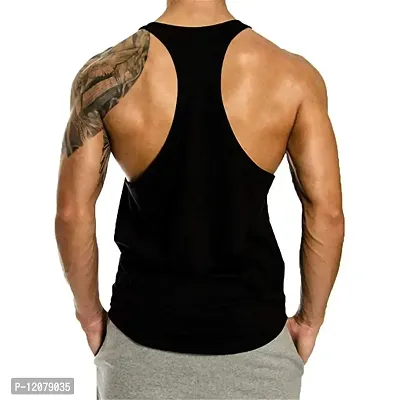 THE BLAZZE Men's Blank Stringer Y Back Bodybuilding Gym Tank Tops-thumb2