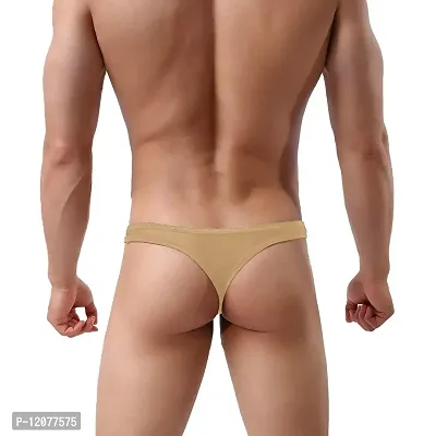 THE BLAZZE Men's Cotton Spandex Thong (XX-Large-(40""/100cm), Beige)-thumb2