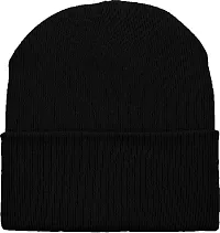 THE BLAZZE 2015 Winter Beanie Cap for Men and Women (Free, Black)-thumb1