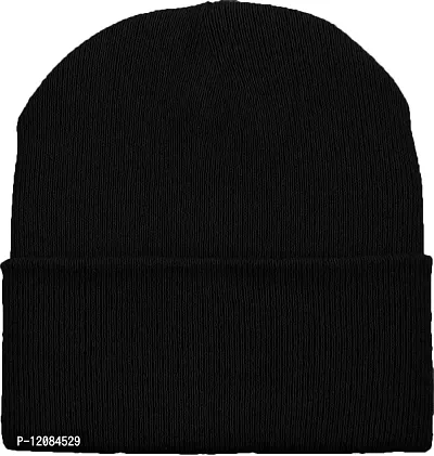 THE BLAZZE 2015 Winter Beanie Cap for Men and Women (Free, Black)-thumb2