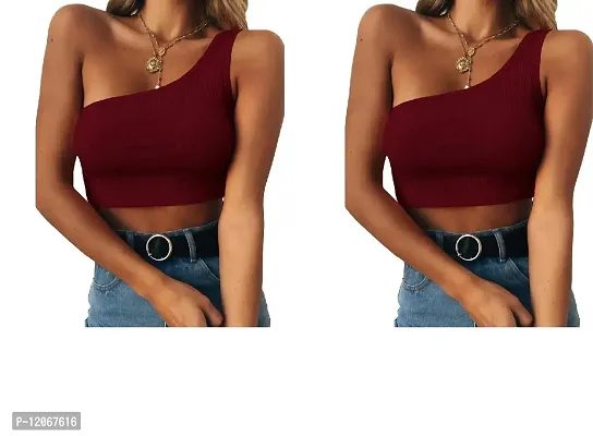 THE BLAZZE Women's Sleeveless Crop Tops Sexy Strappy Tees-thumb0