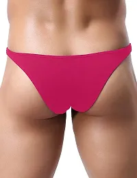 THE BLAZZE Men's Soft Low Rise G-String Underwear Sexy Mid Coverage Back Briefs-thumb1