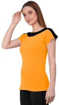 THE BLAZZE 1330 Women's Cotton Regular Fit Round Neck Half Sleeve Utility T-Shirts for Women Combo (X-Large, Color_10)-thumb2