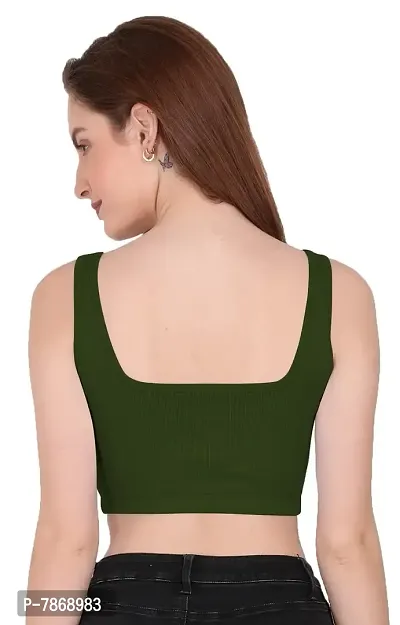 THE BLAZZE 1044 Women's Cotton Summer Basic Sexy Strappy Sleeveless Crop Top for Women(2XL,Color_09)-thumb3