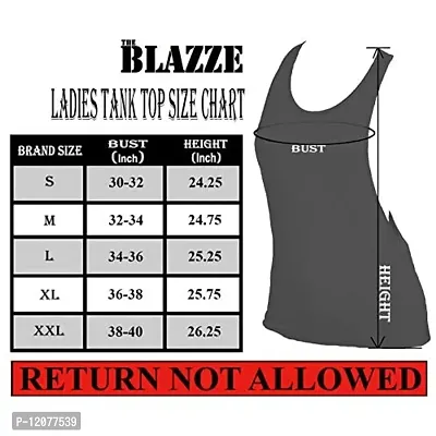 THE BLAZZE Women's Gym Vest Tank Top Camisole Women Spaghetti Racerback Crop Top Active Wear Yoga Workout Top (X-Large(38?/95cm - Chest), Black)-thumb3