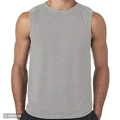 THE BLAZZE Mens Moisture Wicking Muscle Tank Top Shirt (Small, Grey)-thumb0