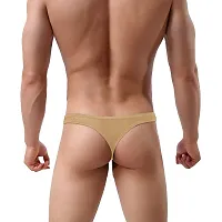 THE BLAZZE Men's G-String Thong Thongs Sexy Low Mid High Thongs Sexy Underwear Thongs for Men (Pack of 4) (XX-Large-(40/100cm), 0009 - Beige White Pink Blue)-thumb2