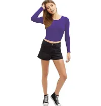 THE BLAZZE Women's Crop Top (1128-B_Royal Blue_Large)-thumb2